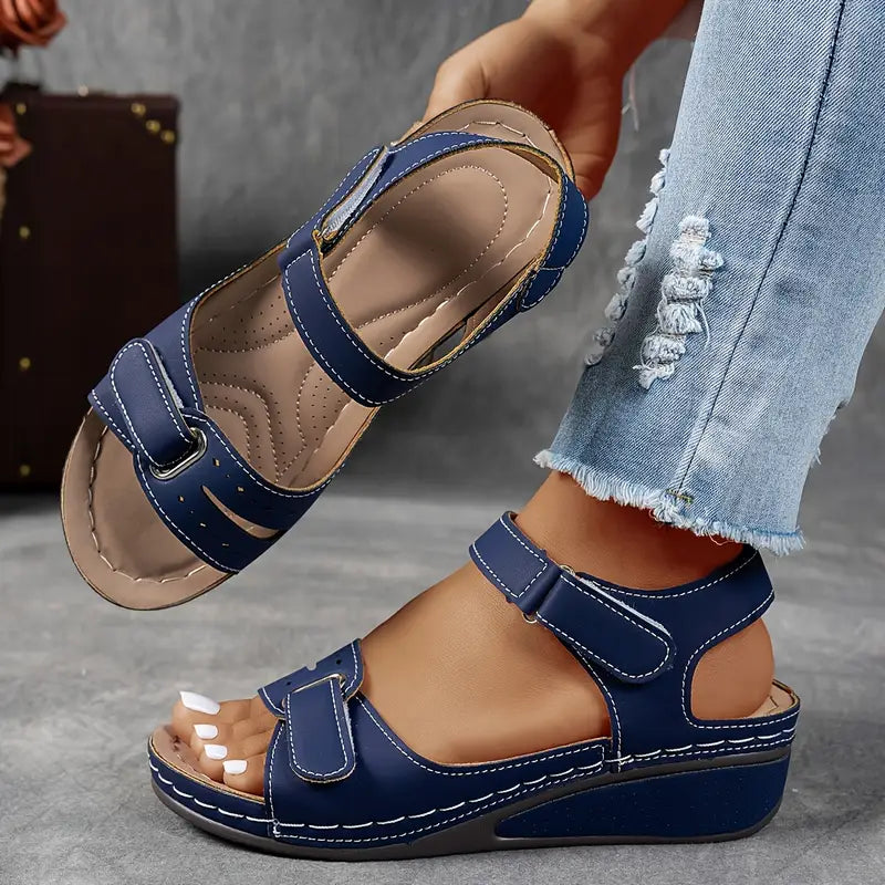 The Nerina Adjustable Wedge Sandal