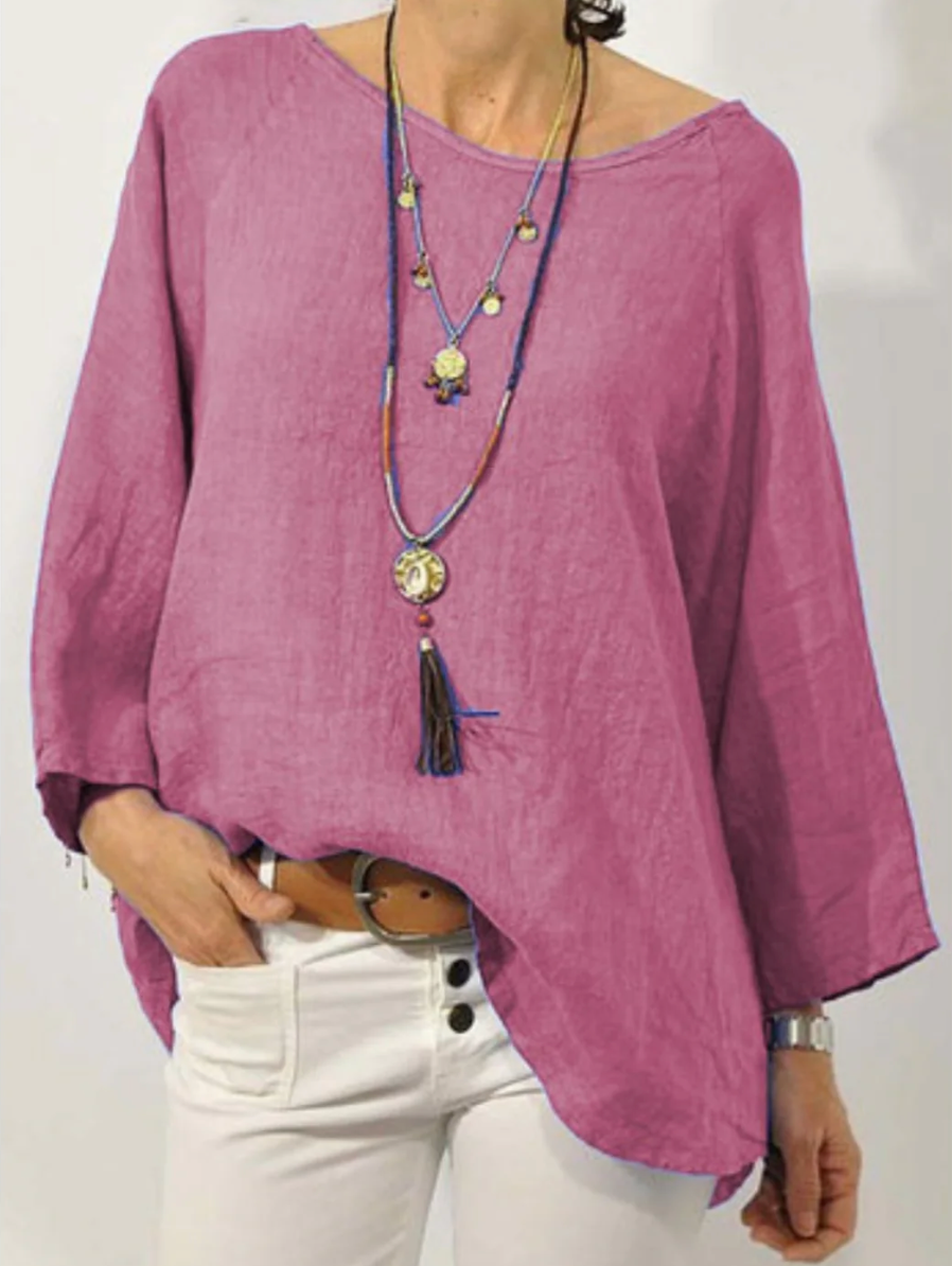The Ivy Linen-Blend Blouse