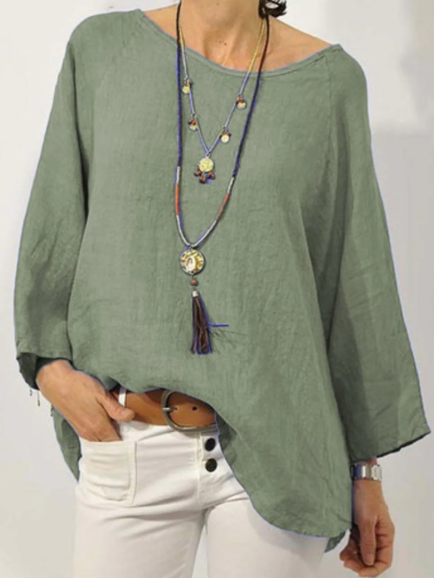 The Ivy Linen-Blend Blouse