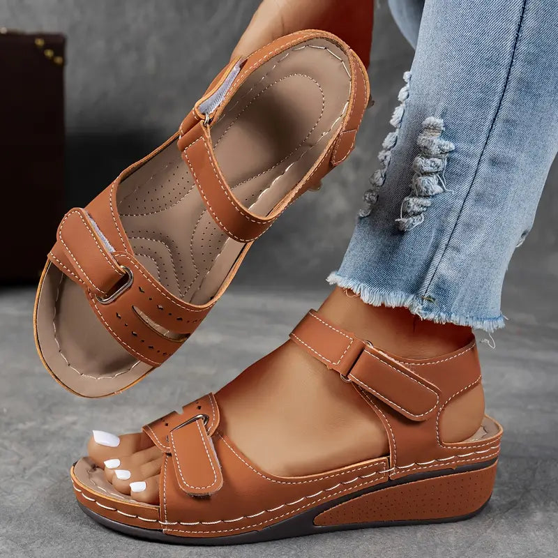 The Nerina Adjustable Wedge Sandal