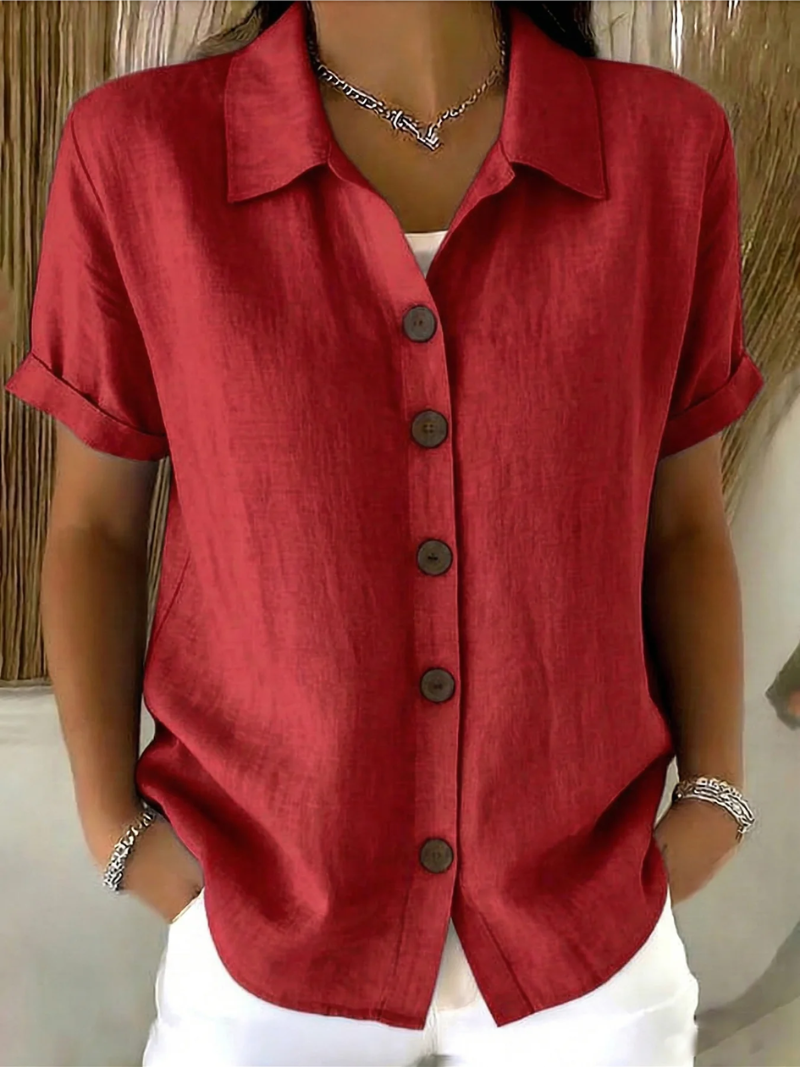 The Lena Button-Front Blouse