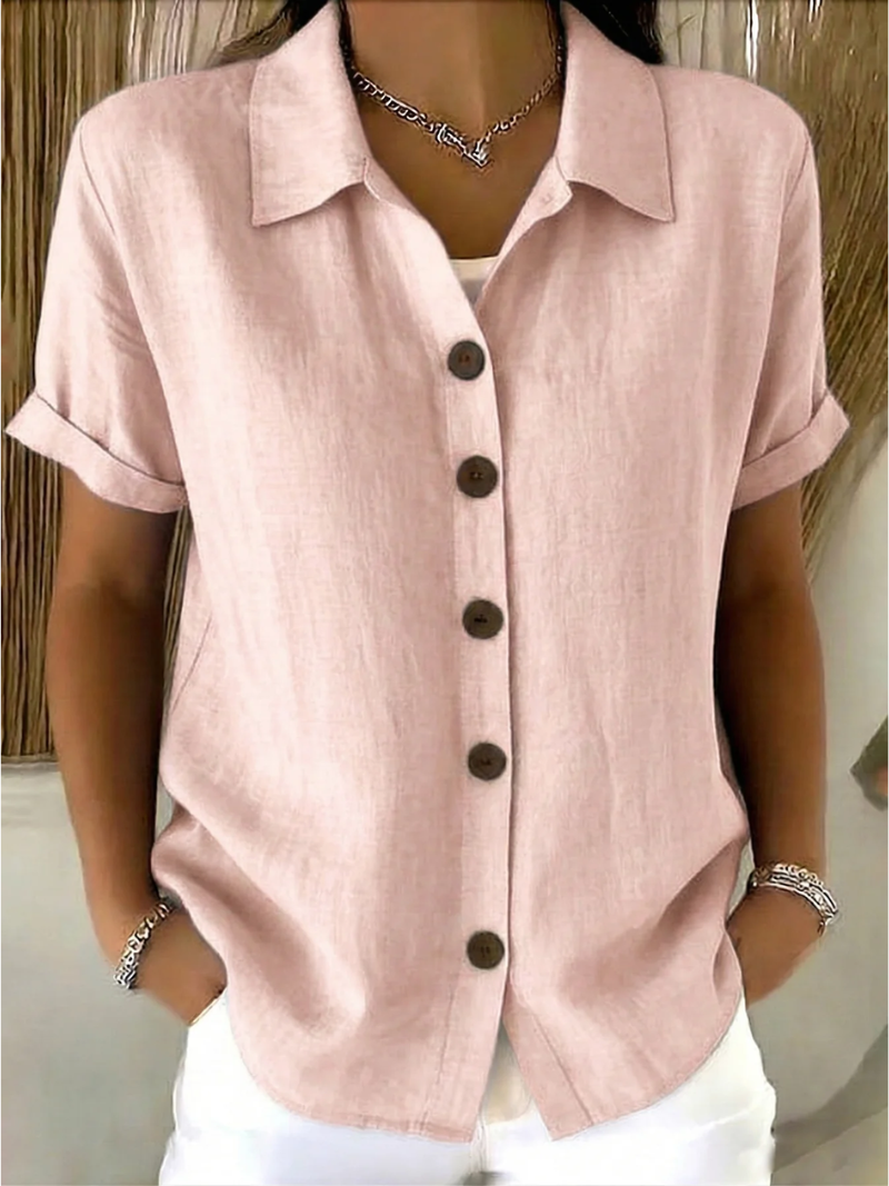 The Lena Button-Front Blouse