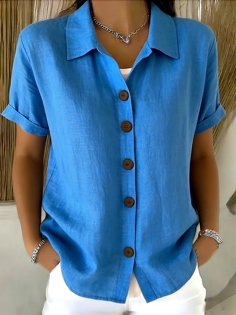The Lena Button-Front Blouse