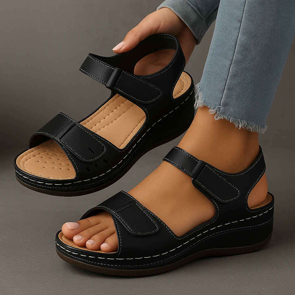 The Nerina Adjustable Wedge Sandal