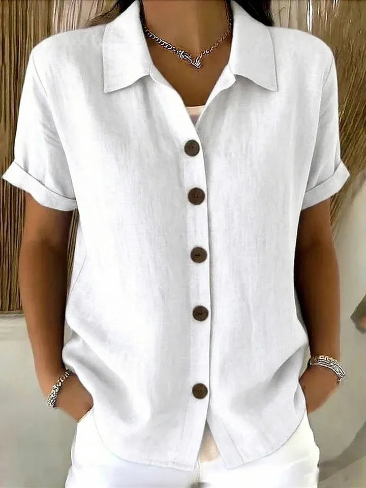 The Lena Button-Front Blouse