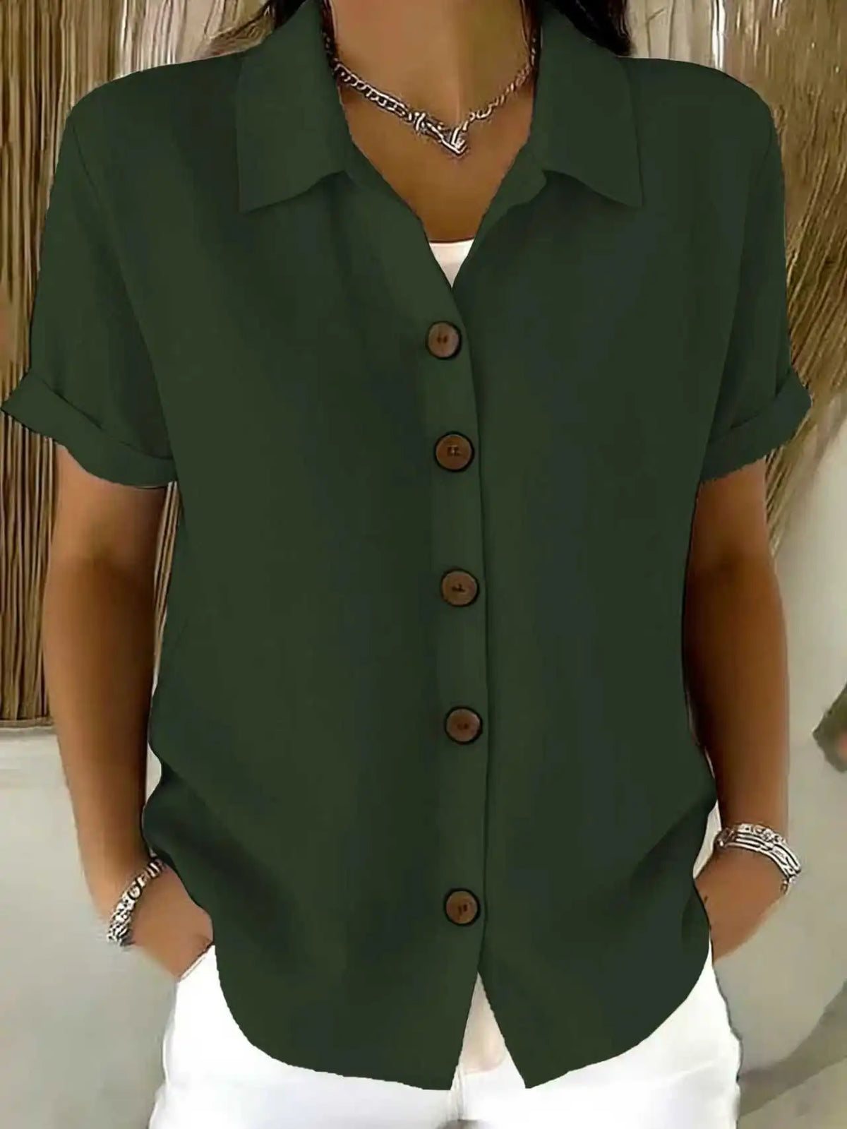 The Lena Button-Front Blouse