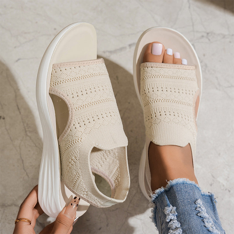 The Lina Knit Platform Sandal
