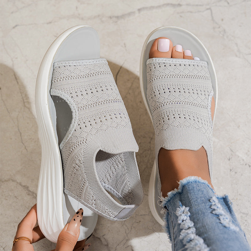 The Lina Knit Platform Sandal