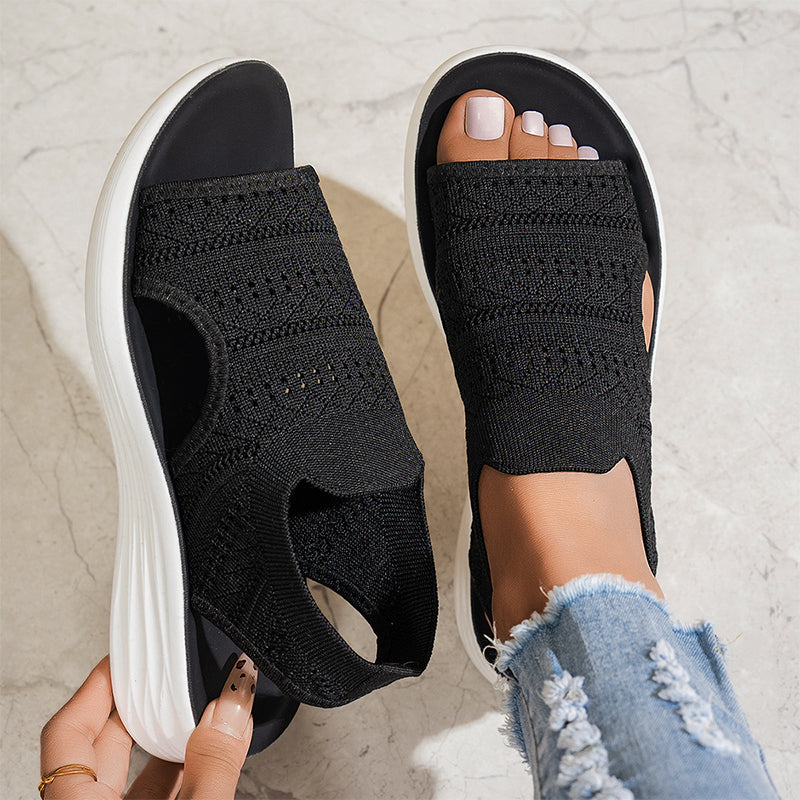 The Lina Knit Platform Sandal
