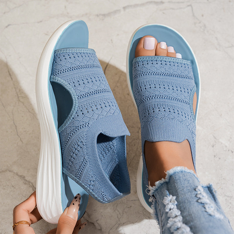 The Lina Knit Platform Sandal