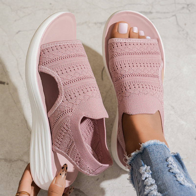 The Lina Knit Platform Sandal