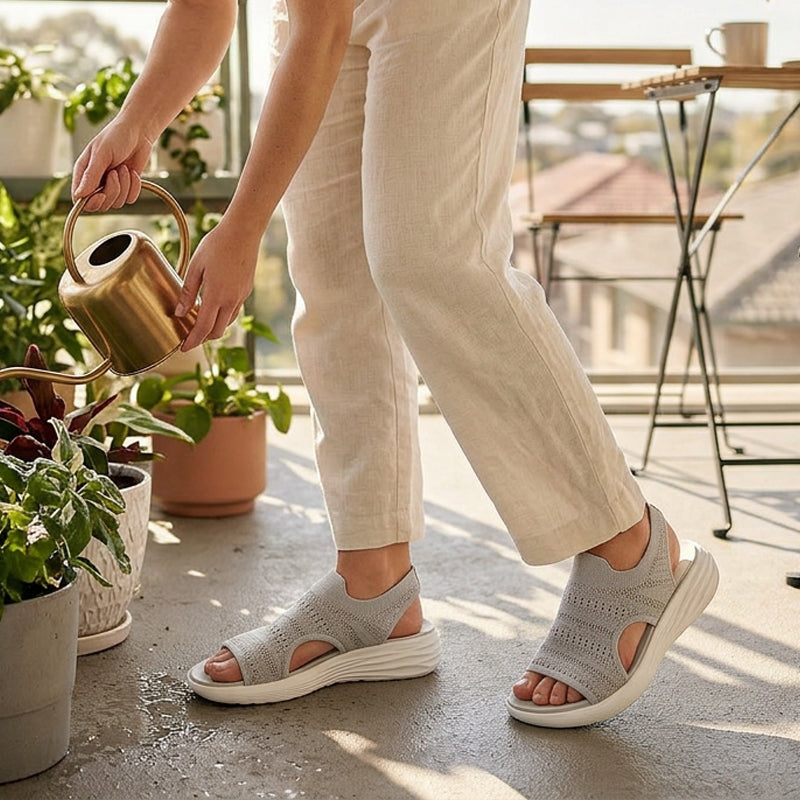 The Lina Knit Platform Sandal