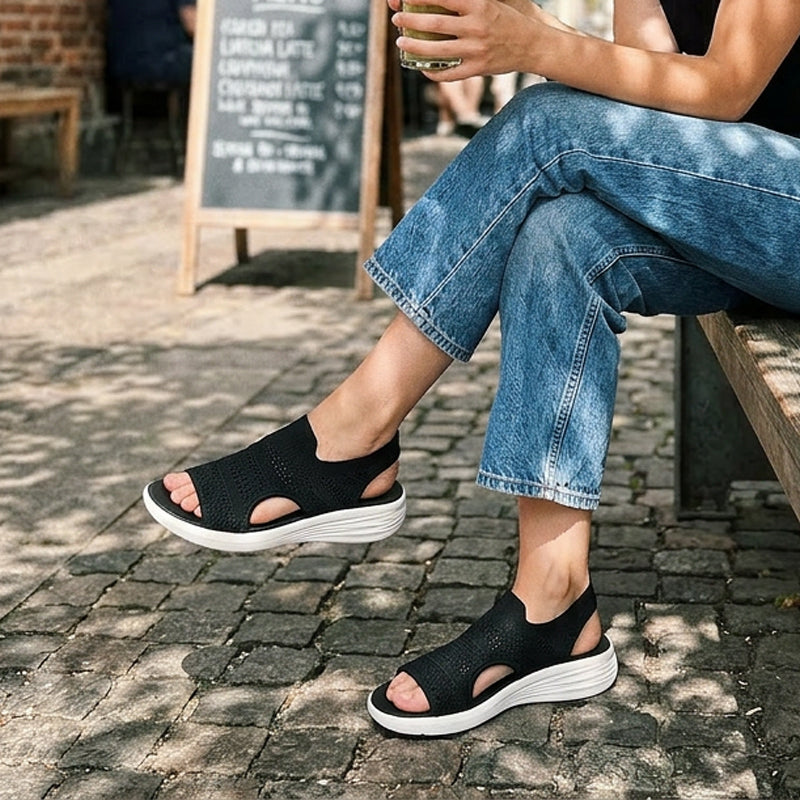 The Lina Knit Platform Sandal